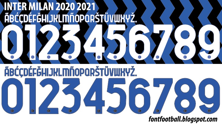 Пример шрифта Inter Milan 2020-2021